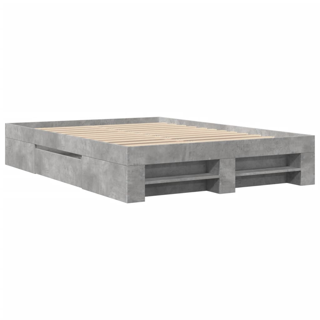 Bed Frame without Mattress Concrete Grey 120x200 cm Engineered Wood