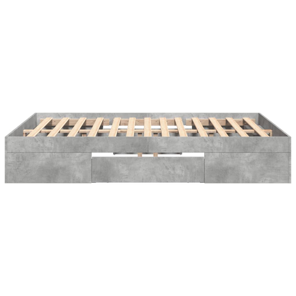 Bed Frame without Mattress Concrete Grey 120x200 cm Engineered Wood