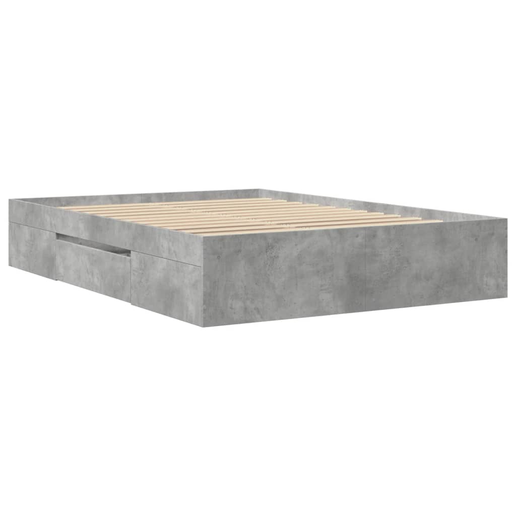 Bed Frame without Mattress Concrete Grey 120x200 cm Engineered Wood