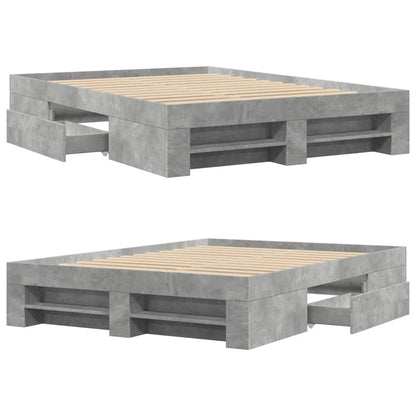 Bed Frame without Mattress Concrete Grey 120x200 cm Engineered Wood