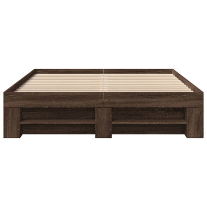 Bed Frame without Mattress Brown Oak 120x200 cm Engineered Wood