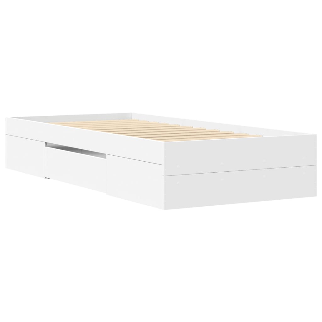 Bed Frame White 90x200 cm Engineered Wood