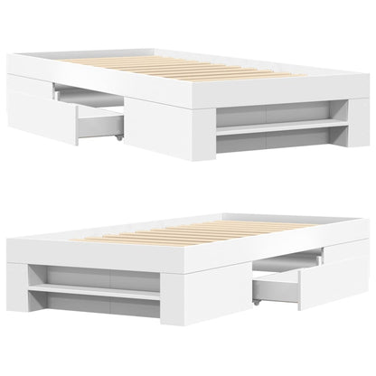 Bed Frame White 90x200 cm Engineered Wood