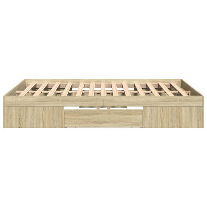 Bed Frame without Mattress Sonoma Oak 140x190 cm Engineered Wood