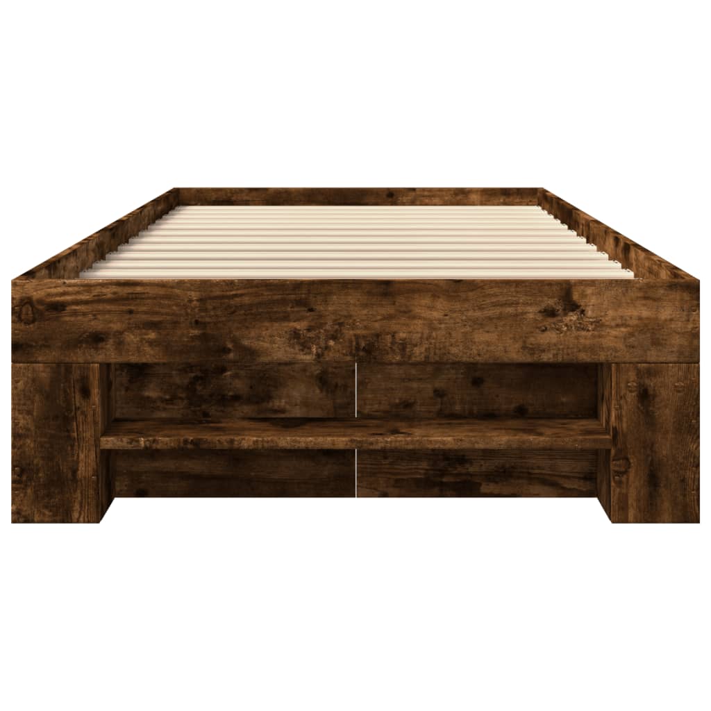 Bed Frame Smoked Oak 75x190 cm Small Single Engineered Wood