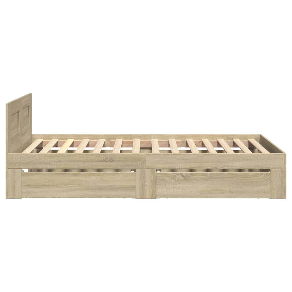 Bed Frame with Headboard without Mattress Sonoma Oak 90x200 cm