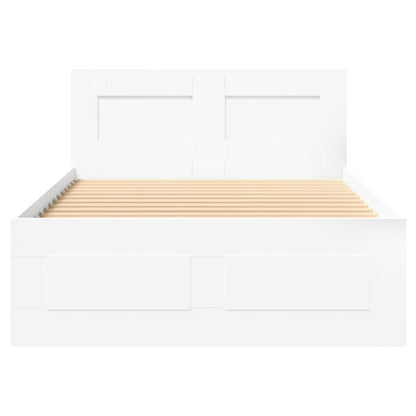 Bed Frame with Headboard White 90x190 cm Single Engineered Wood