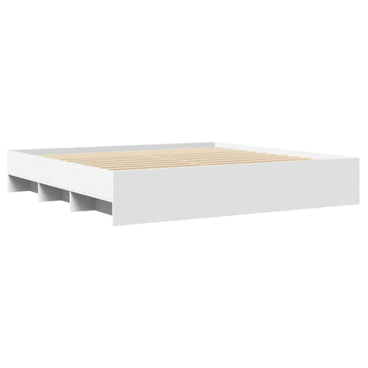 Bed Frame without Mattress White 200x200 cm Engineered Wood