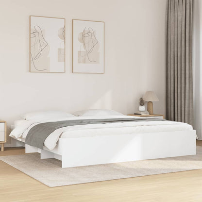 Bed Frame without Mattress White 200x200 cm Engineered Wood