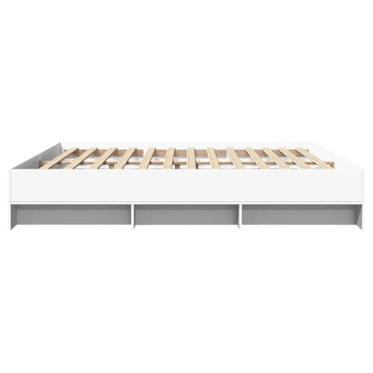 Bed Frame without Mattress White 200x200 cm Engineered Wood