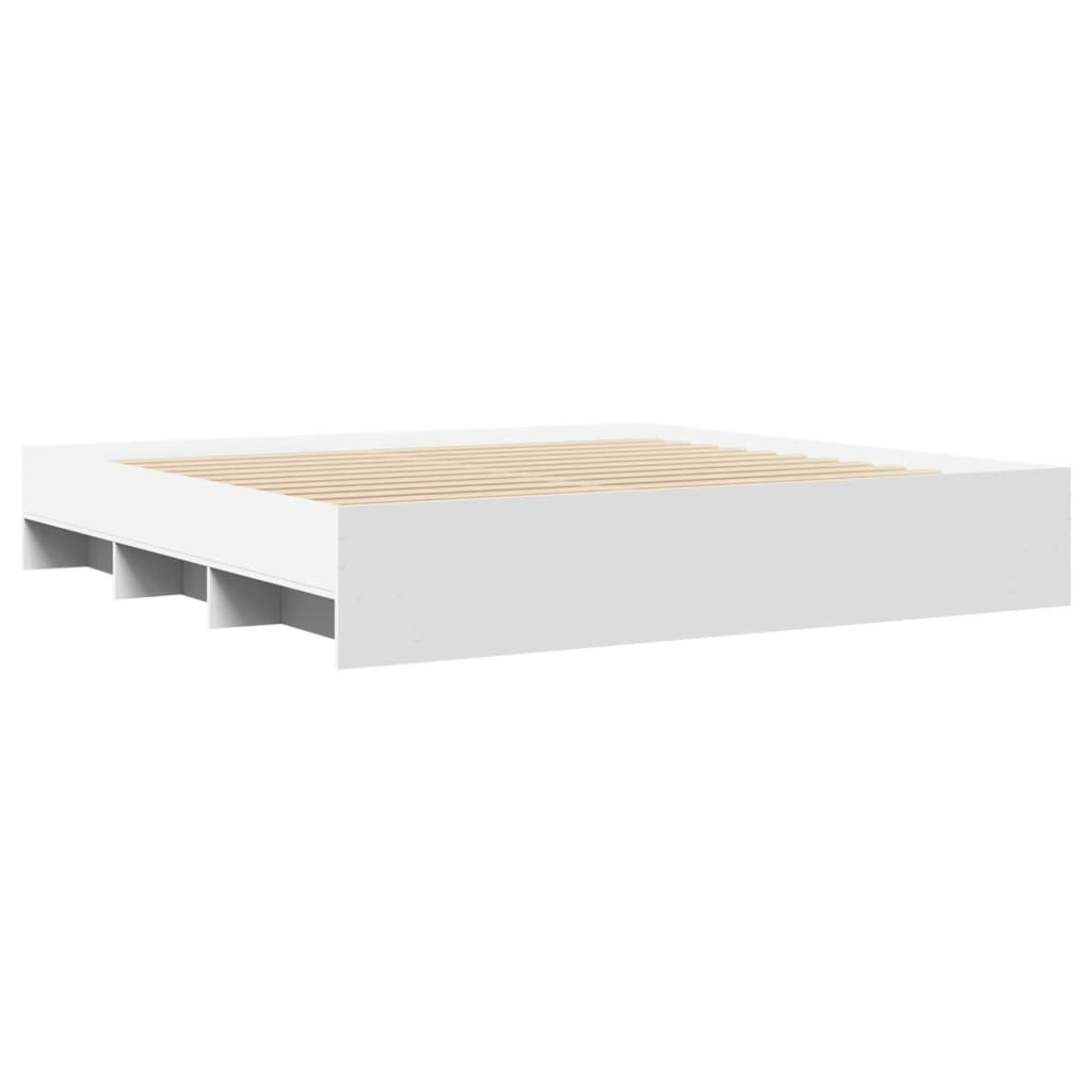 Bed Frame without Mattress White 200x200 cm Engineered Wood