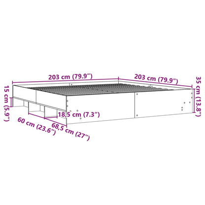 Bed Frame without Mattress White 200x200 cm Engineered Wood