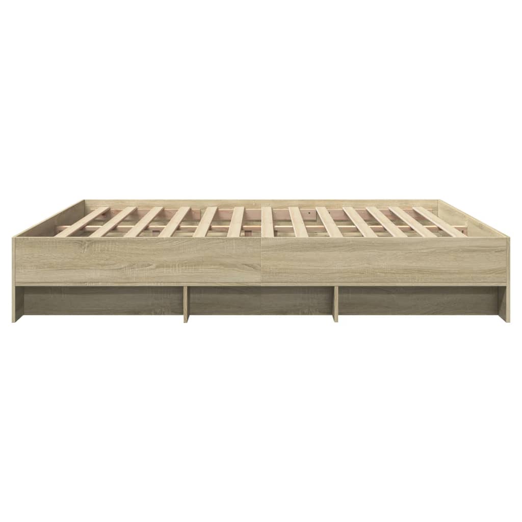 Bed Frame without Mattress Sonoma Oak 200x200 cm Engineered Wood