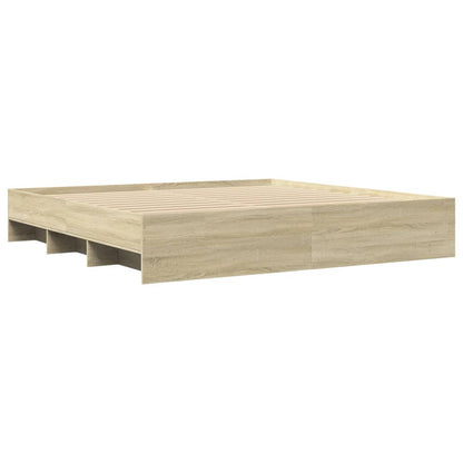 Bed Frame without Mattress Sonoma Oak 200x200 cm Engineered Wood