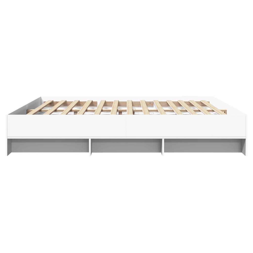 Bed Frame White 180x200 cm King Size Engineered Wood