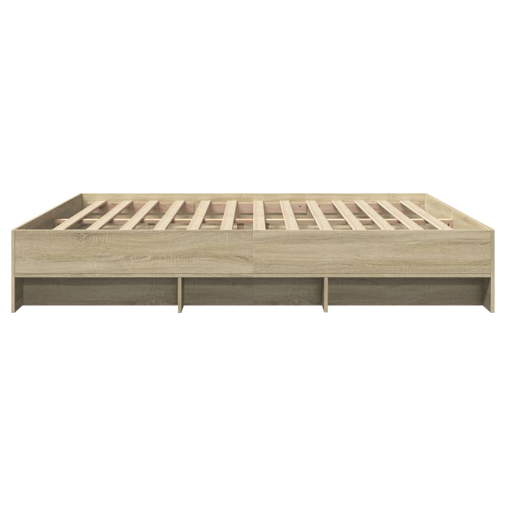 Bed Frame Sonoma Oak 180x200 cm King Size Engineered Wood