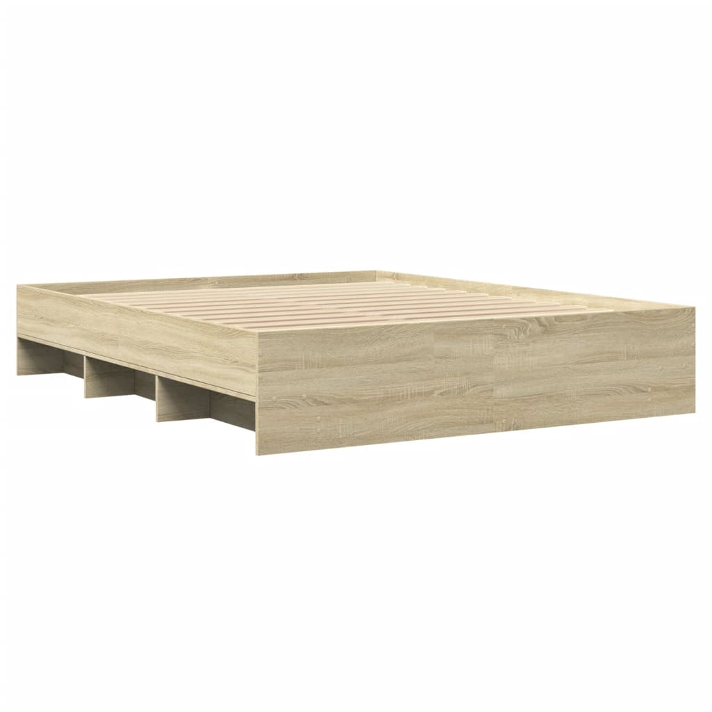 Bed Frame Sonoma Oak 160x200 cm Engineered Wood