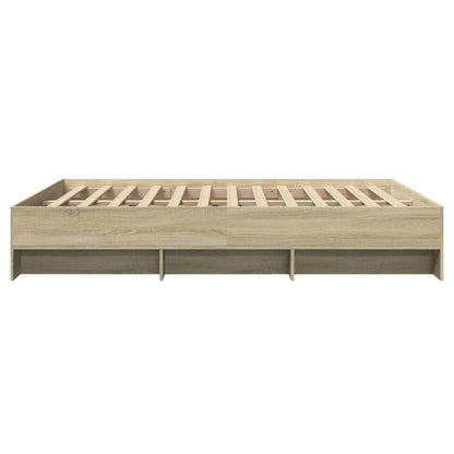 Bed Frame Sonoma Oak 160x200 cm Engineered Wood