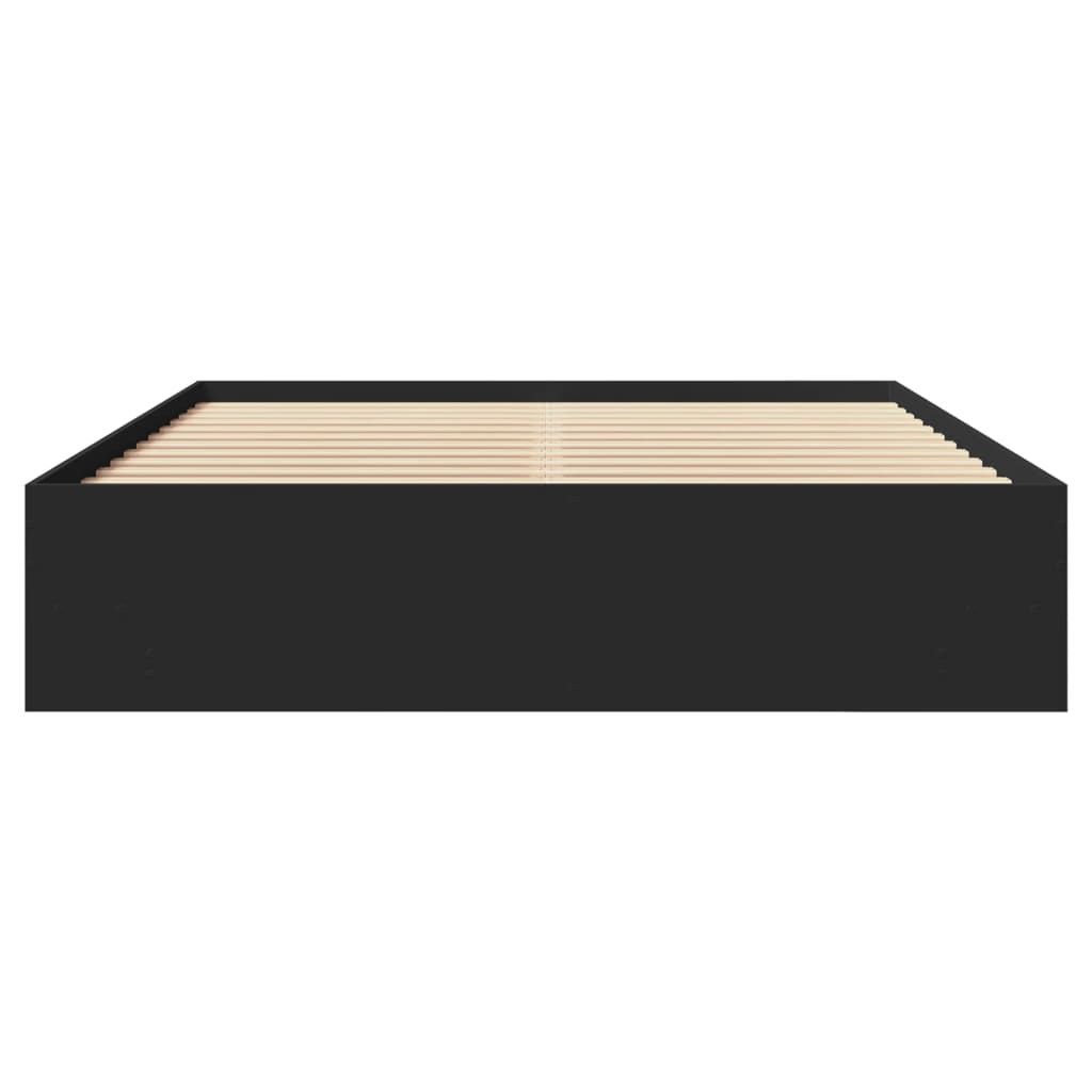 Bed Frame Black 150x200 cm King Size Engineered Wood