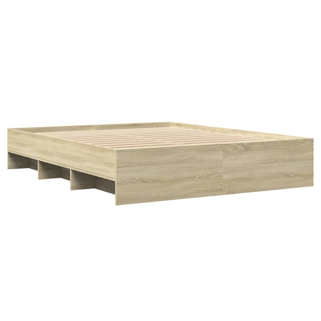 Bed Frame without Mattress Sonoma Oak 150x200 cm King Size Engineered Wood