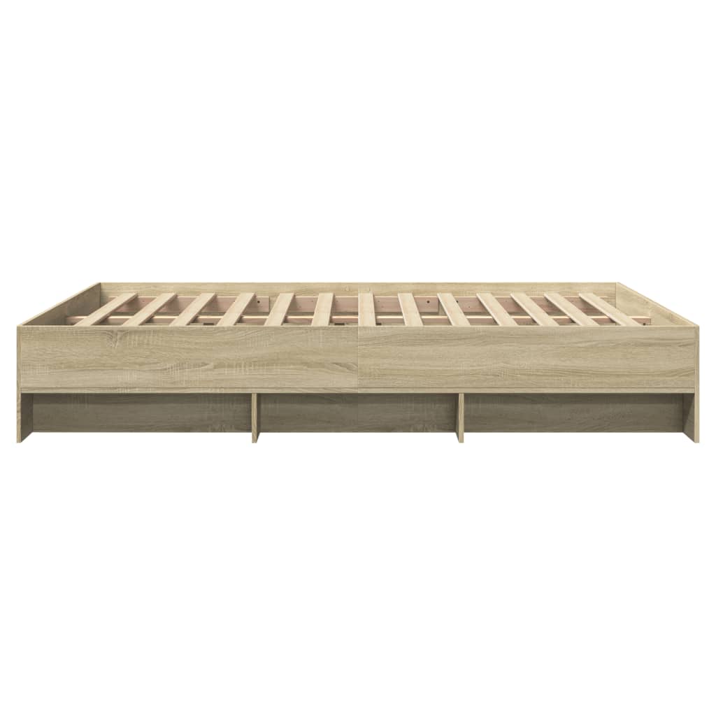 Bed Frame without Mattress Sonoma Oak 150x200 cm King Size Engineered Wood