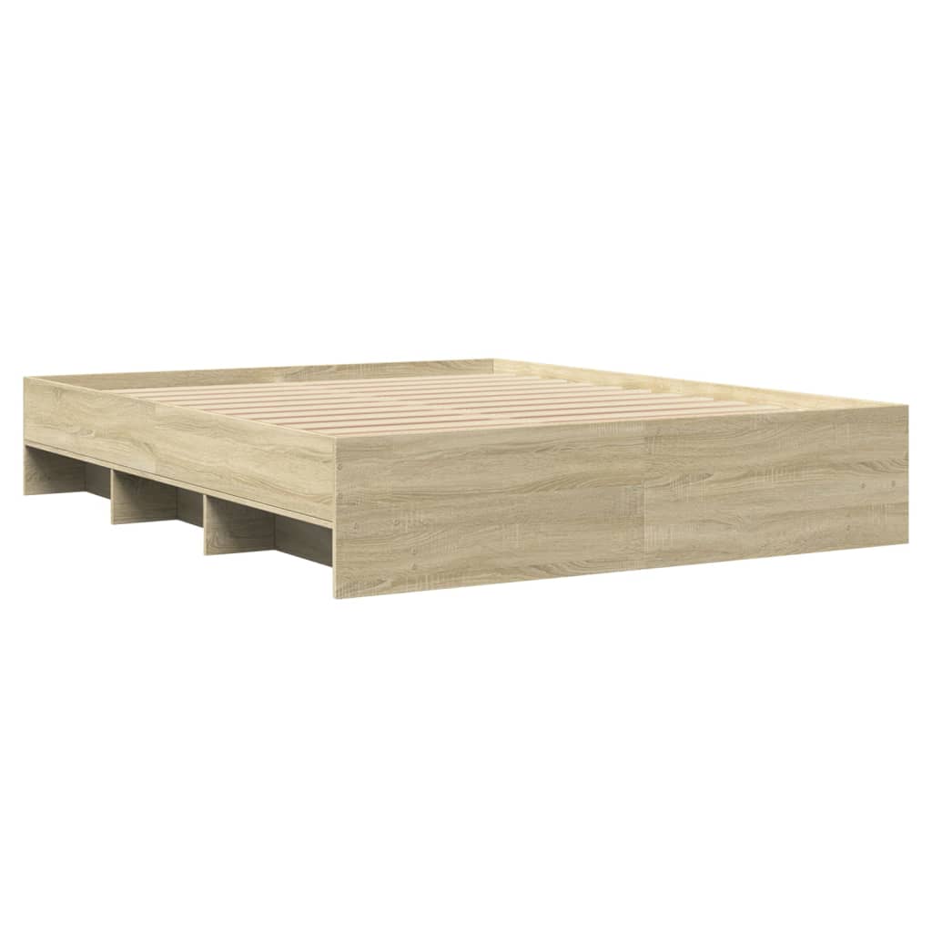 Bed Frame without Mattress Sonoma Oak 150x200 cm King Size Engineered Wood