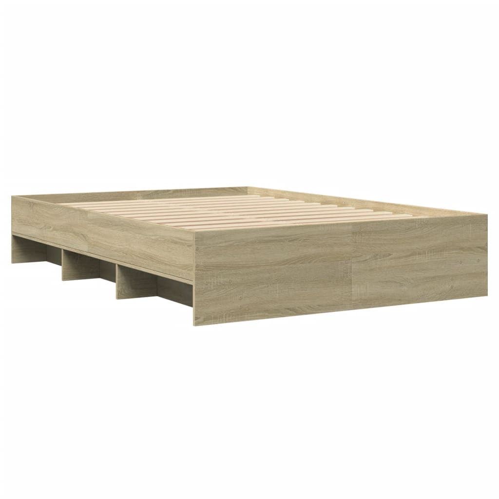 Bed Frame Sonoma Oak 140x200 cm Engineered Wood