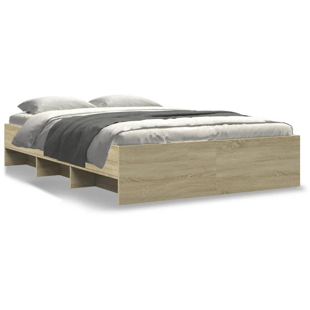 Bed Frame Sonoma Oak 140x200 cm Engineered Wood