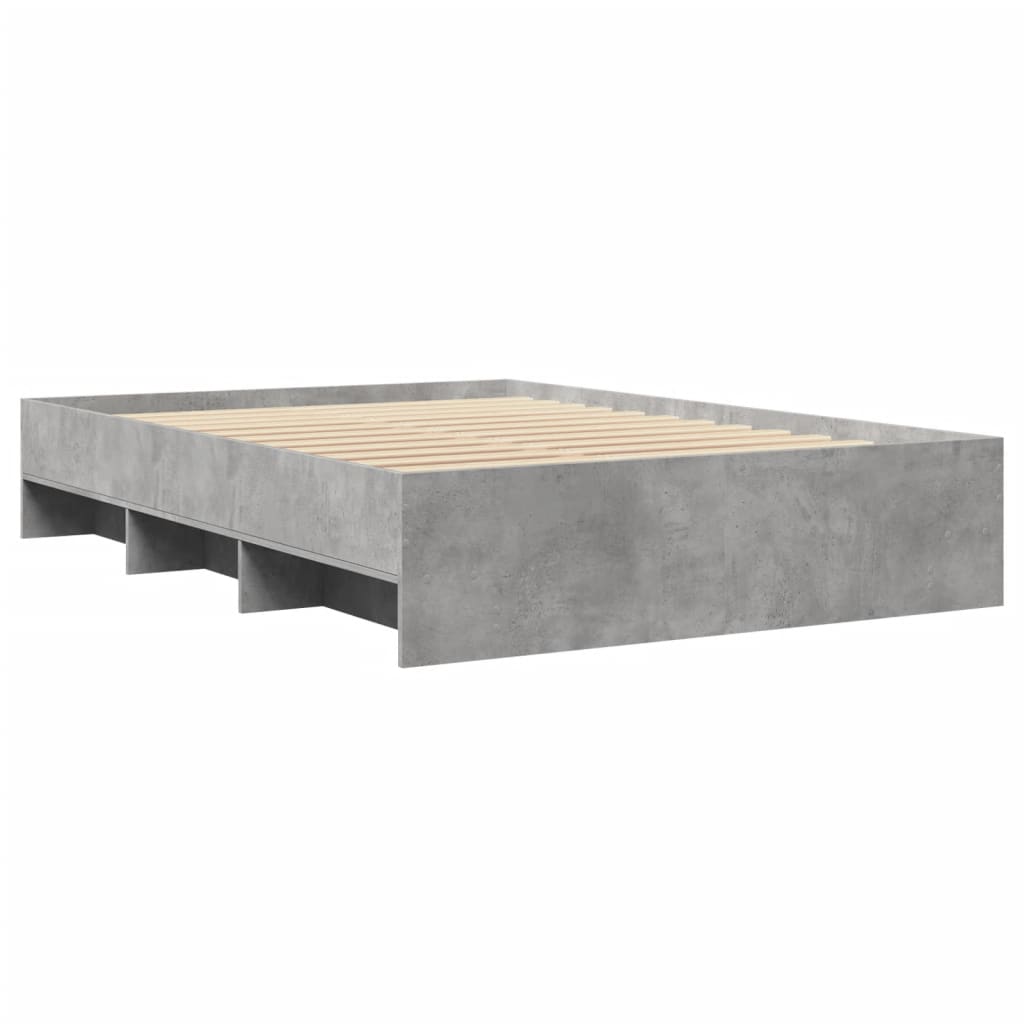 Bed Frame without Mattress Concrete Grey 140x200cm Engineered Wood