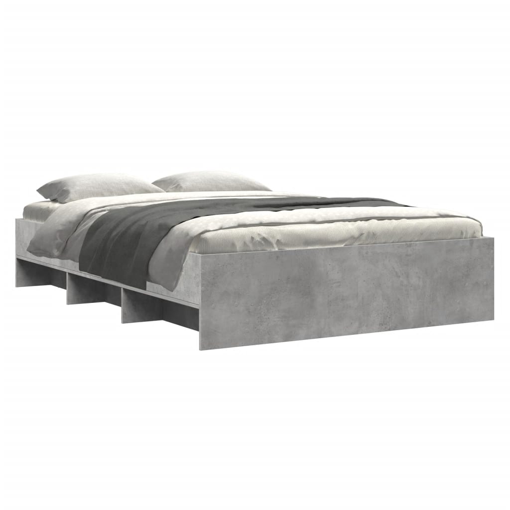 Bed Frame without Mattress Concrete Grey 140x200cm Engineered Wood