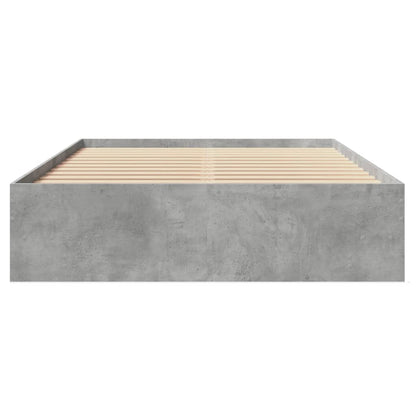 Bed Frame without Mattress Concrete Grey 140x200cm Engineered Wood