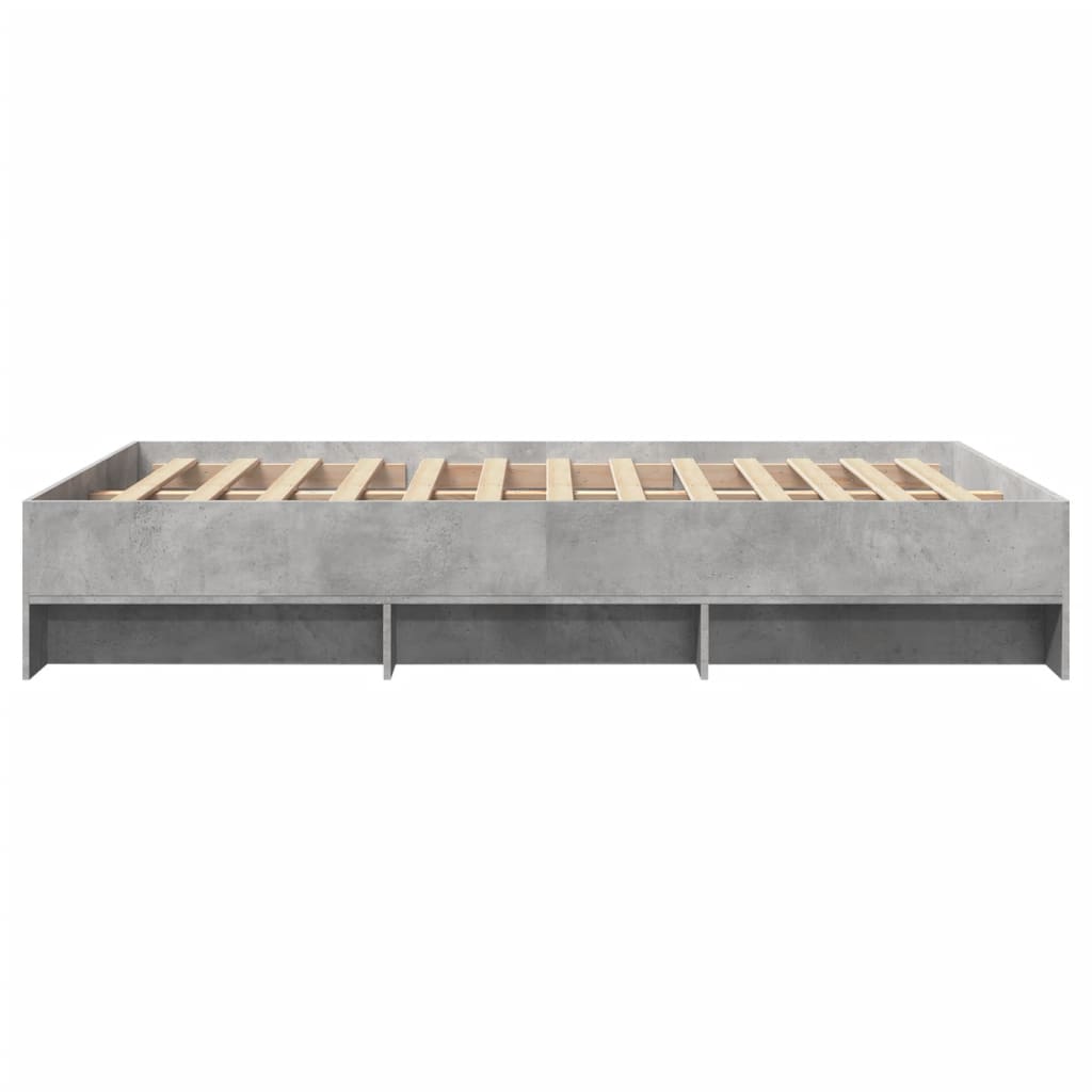 Bed Frame without Mattress Concrete Grey 140x200cm Engineered Wood