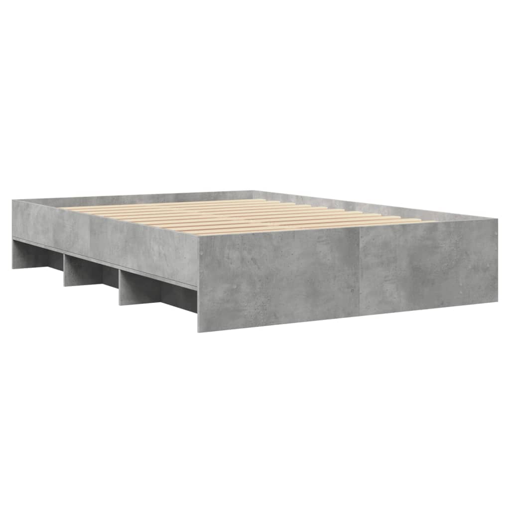 Bed Frame without Mattress Concrete Grey 140x200cm Engineered Wood