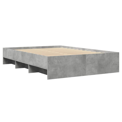 Bed Frame without Mattress Concrete Grey 140x200cm Engineered Wood