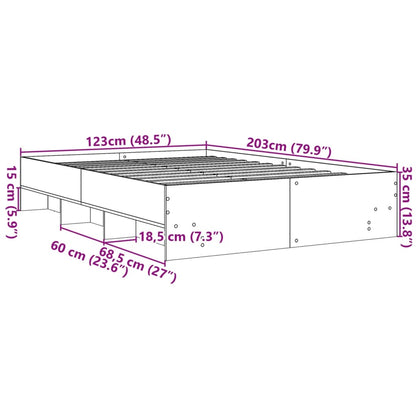 Bed Frame White 120x200 cm Engineered Wood