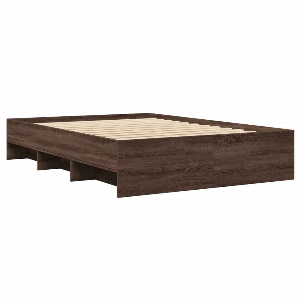 Bed Frame Brown Oak 120x200 cm Engineered Wood