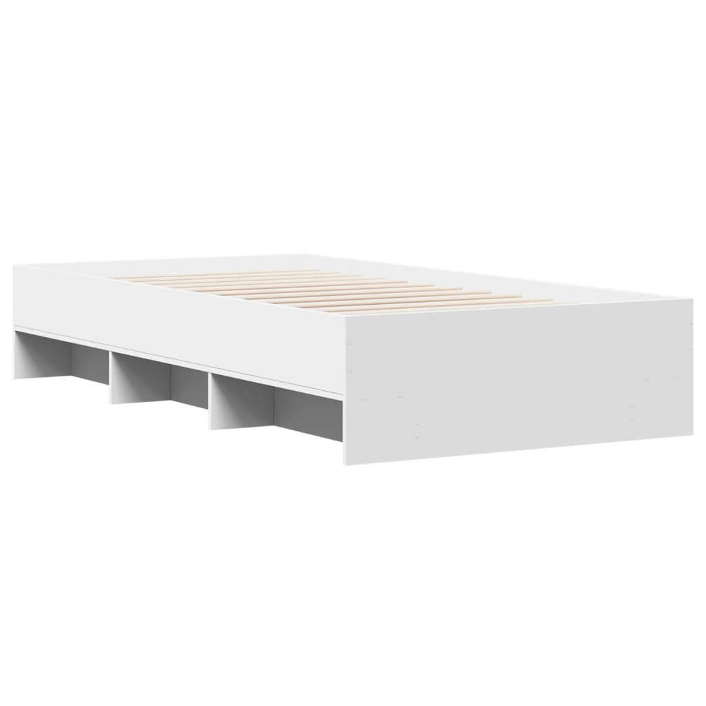 Bed Frame without Mattress White 100x200 cm Engineered Wood