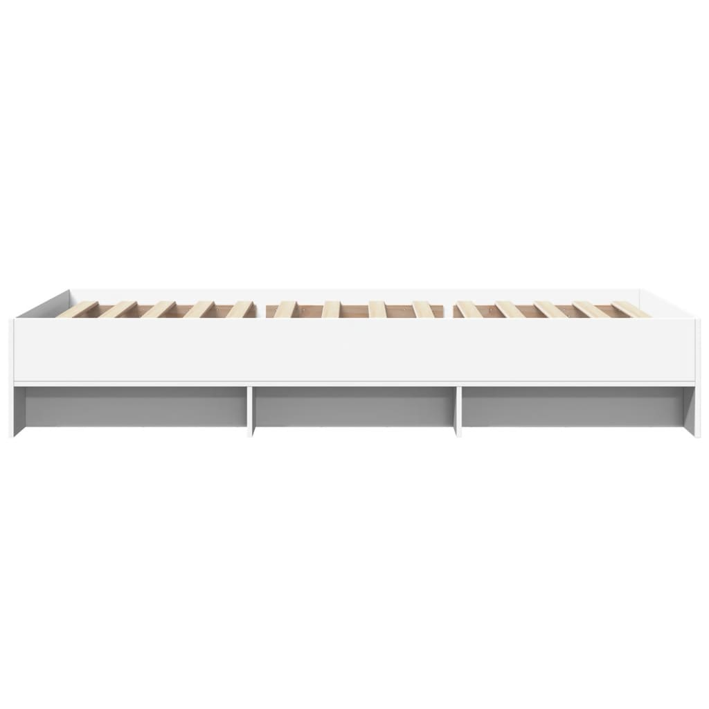 Bed Frame without Mattress White 100x200 cm Engineered Wood