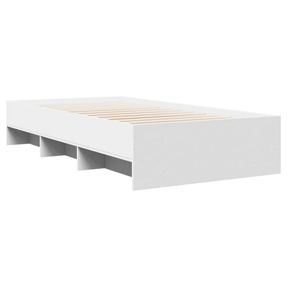 Bed Frame without Mattress White 100x200 cm Engineered Wood