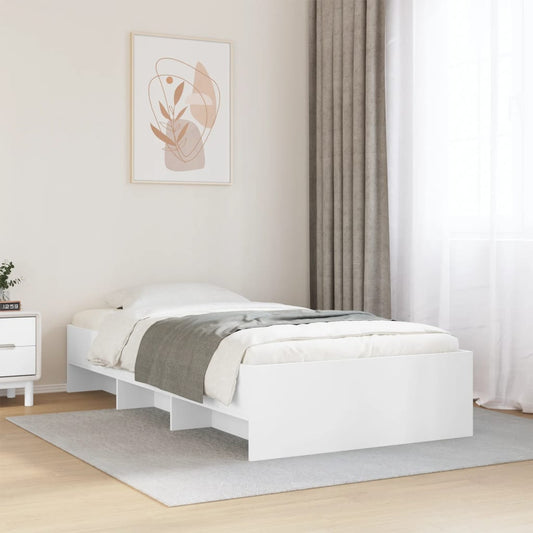 Bed Frame without Mattress White 100x200 cm Engineered Wood