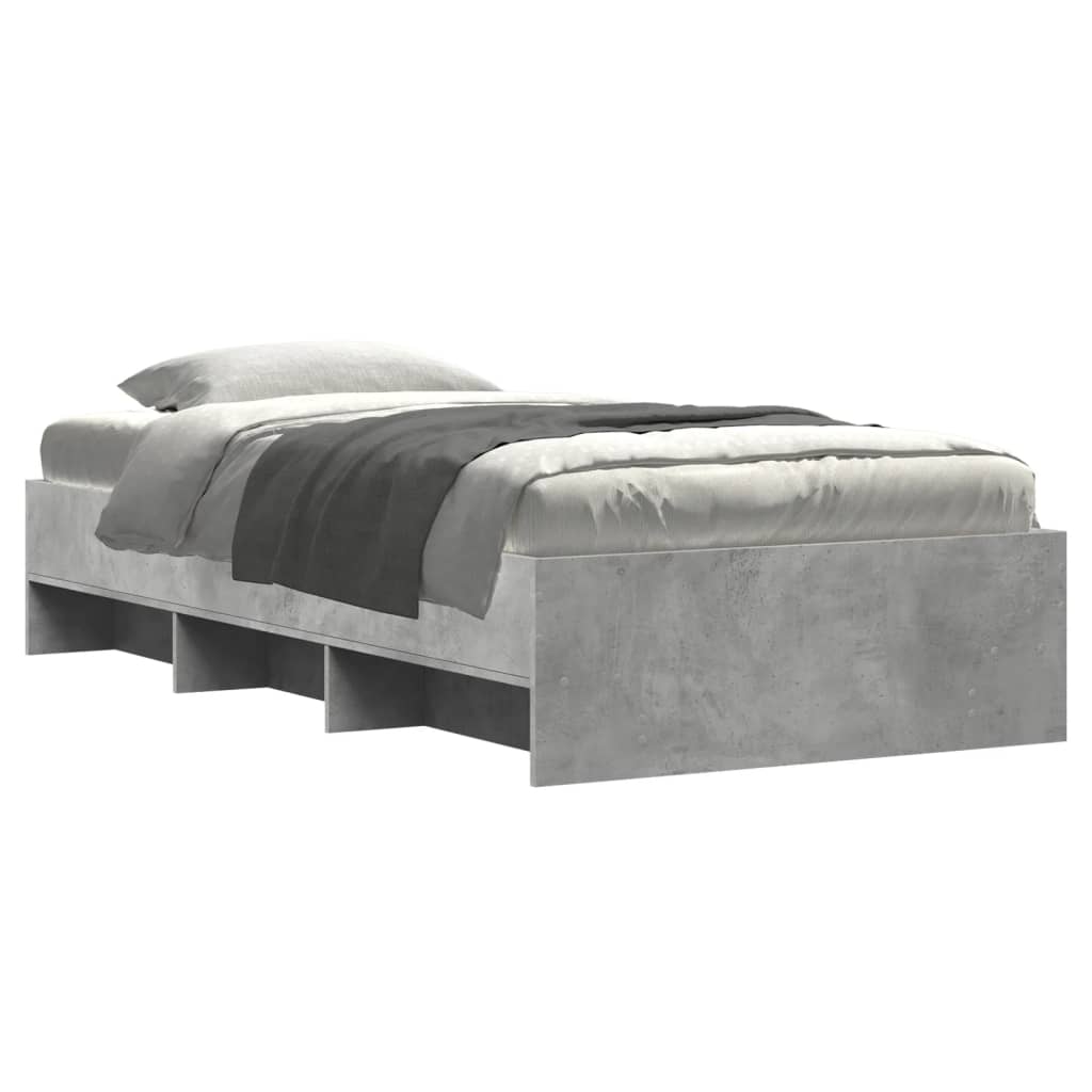 Bed Frame Concrete Grey 100x200 cm Engineered Wood