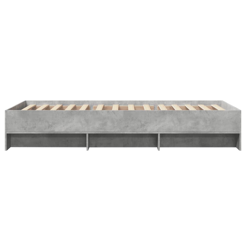 Bed Frame Concrete Grey 100x200 cm Engineered Wood