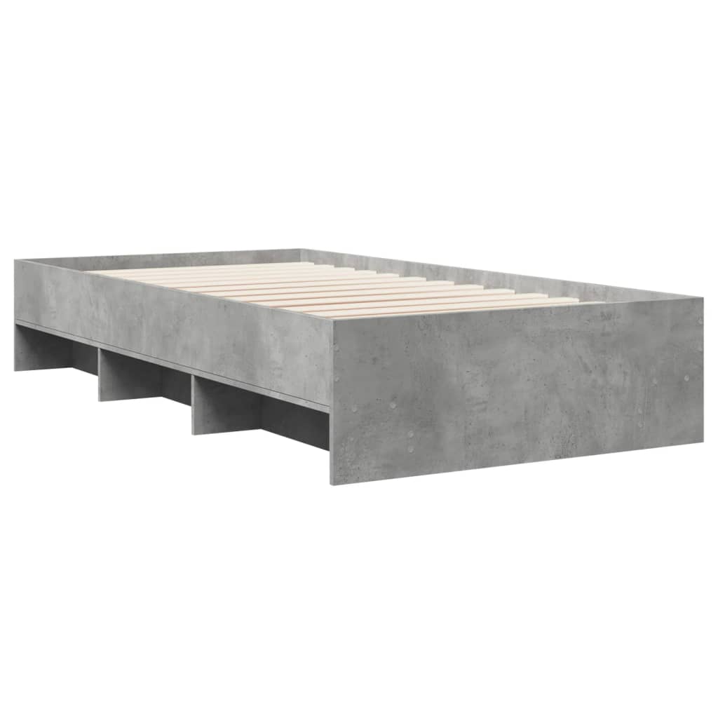 Bed Frame Concrete Grey 100x200 cm Engineered Wood