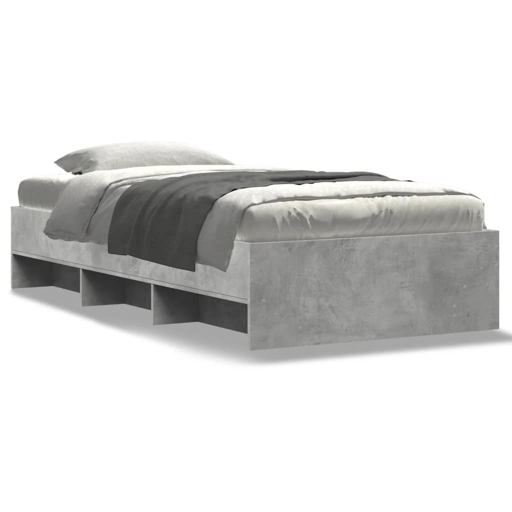 Bed Frame Concrete Grey 100x200 cm Engineered Wood