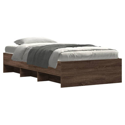 Bed Frame Brown Oak 100x200 cm Engineered Wood