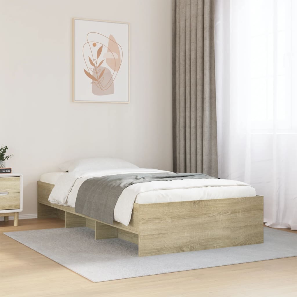 Bed Frame Sonoma Oak 90x200 cm Engineered Wood