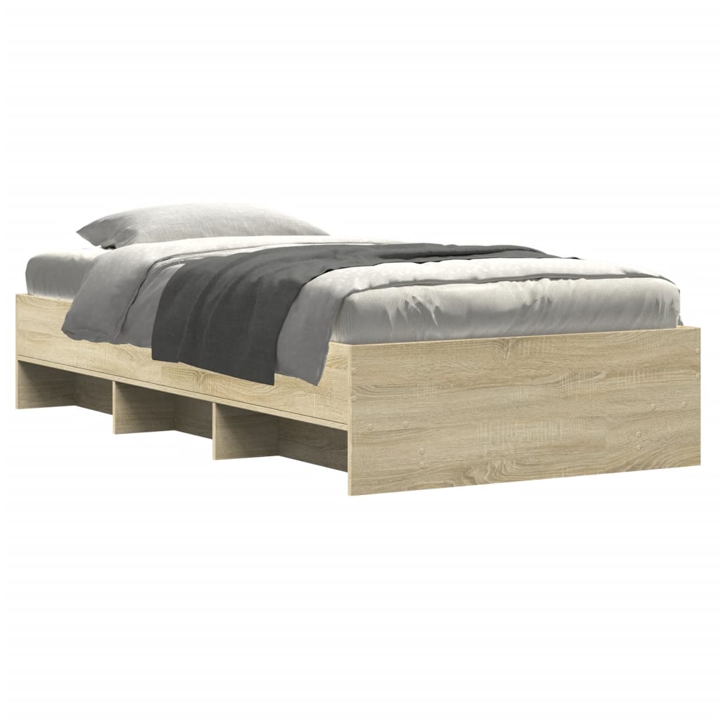 Bed Frame Sonoma Oak 90x200 cm Engineered Wood