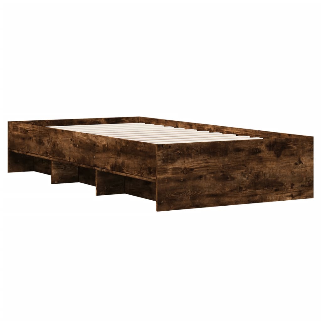 Bed Frame without Mattress Smoked Oak 90x200 cm Engineered Wood