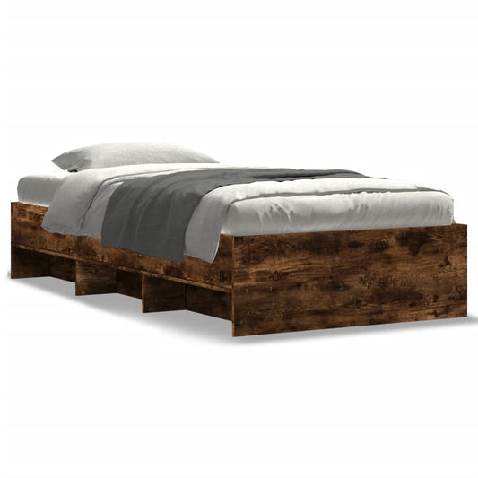 Bed Frame without Mattress Smoked Oak 90x200 cm Engineered Wood