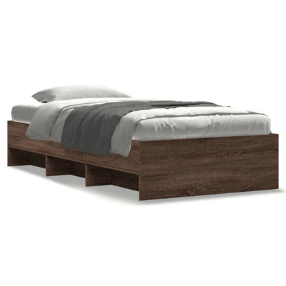 Bed Frame without Mattress Brown Oak 90x200 cm Engineered Wood